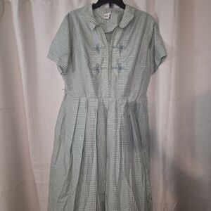 Vintage Asymmetrical Checkered Dress
